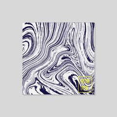 Abstract card with liquid lines. Marble effect. Vector illustration.