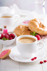 Valentines day breakfast with cooffee