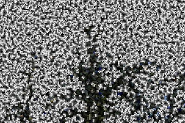 Mosaik in schwarz und weiß mit kleinen Rechtecken