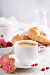 Valentines day breakfast with cooffee