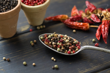 Red hot chili cayenne peppers dried, variety - spicy ingredient