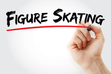 Hand writing Figure skating with marker, sport concept background