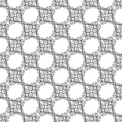 Semaless retro floral baroque black and white ornament