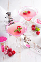 Pink raspberry martini