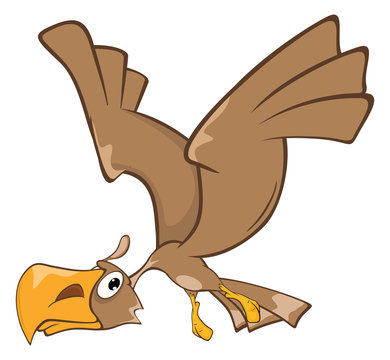 Illustration of a Cute Eagle. Cartoon Character