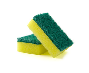 Two rectangular foam sponge for washing dishes or cleaning the h