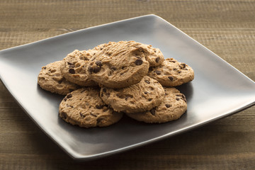 cookies on grey plate