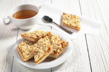 Tea and cookies with jam