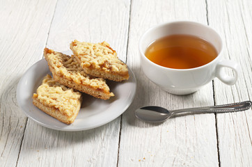 Tea and cookies with jam