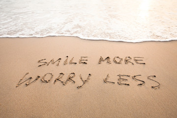 smile more worry less - positive thinking concept, optimism