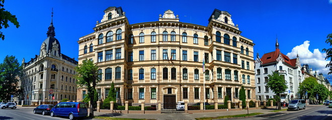 Fototapeta na wymiar Panoramic cityscape of Riga, Latvia 