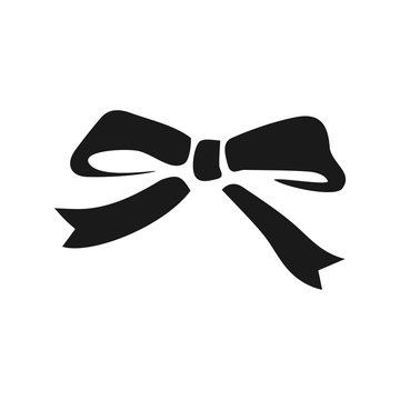 Bow Ribbon Minimalistic Flat Icon. Present decoration sign. Ribbon for packaging symbol. Vector image to be used in web applications, mobile applications and print media.