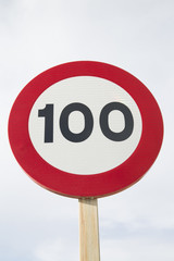 One Hundred Miles Per Hour Sign