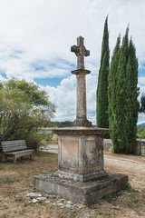 Image of cemetery near the Romanesque church of Saint Pierre in Larnas from the twelfth century