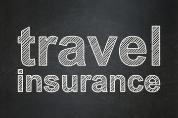 Fototapeta na wymiar Insurance concept: Travel Insurance on chalkboard background