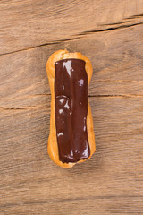 Eclairs with chocolate topping.