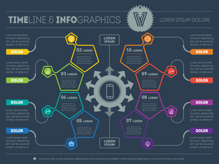 Obraz premium Part of the report with logo and icons set. Vector infographic o