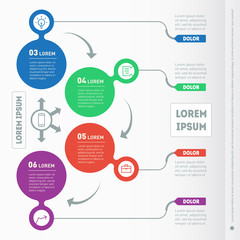 Part of the report with icons set. Vector infographic of technol