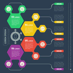 Part of the report with icons set. Vector infographic of technol