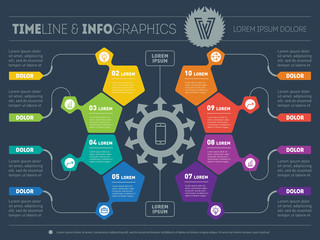 Part of the report with logo and icons set. Vector infographic o