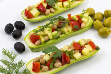 Lent vegetable salad with zucchini
