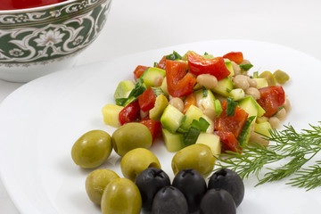 Lent vegetable salad with zucchini