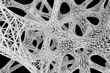 Abstract mesh isolated on black, 3D rendering