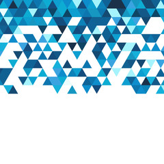 Abstract geometric background with blue triangles. Vector illustration