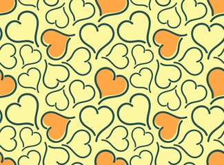 Fototapeta premium Seamless background with hearts. 
