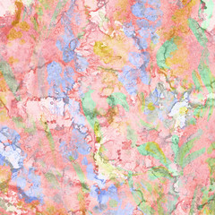 Abstract colorful watercolor hand made splashes on white background