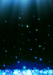 Blue dark bokeh abstract light background