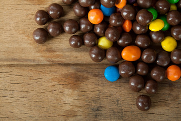 Multi color candy close up