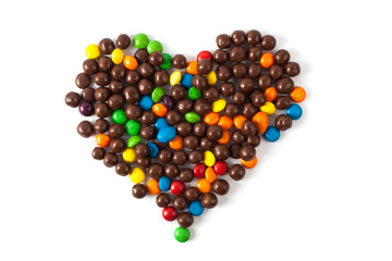 Multi color candy close up