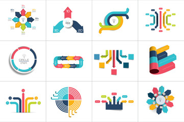 Mega set of various arrows infographic concepts.