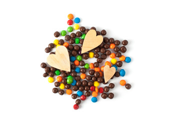 Multi color candy close up