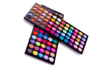 Set of colourful shadow for make-up isolated on white