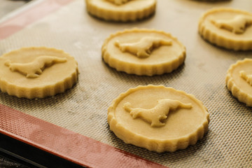 Shortbread biscuists ready to go to the owen