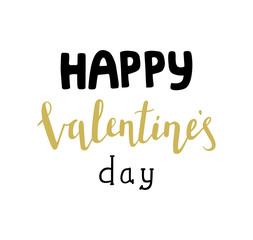 Happy Valentine's day lettering for print or card. Vector illustration