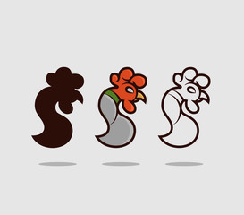 Rooster, cock, chicken vector illustration. Logo design. Emblem, symbol.