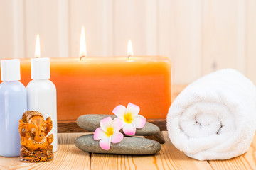 Spa facilities and a statuette of the god Ganesha