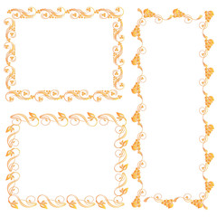 various elements of the ornament frames and gold color