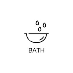 Bath flat icon or logo for web design.