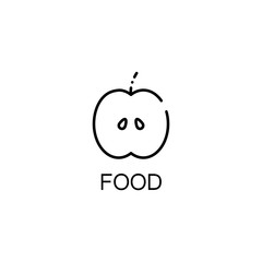 Apple flat icon or logo for web design.