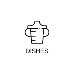Dishes flat icon or logo for web design.