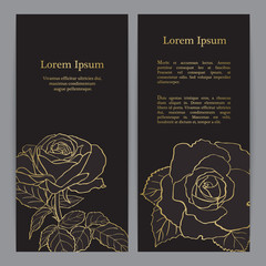 Background with gold rose graphic flowers