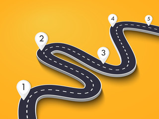 Winding Road on a Colorful Background