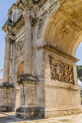 Fototapeta premium Near Colosseum stands Arch of Constantine at sunset. Rome. Italy