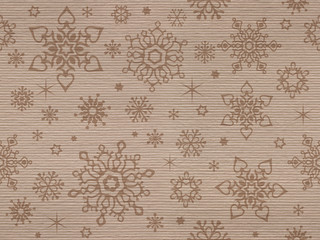 ribbed kraft textured seamless pattern with christmas snowflakes