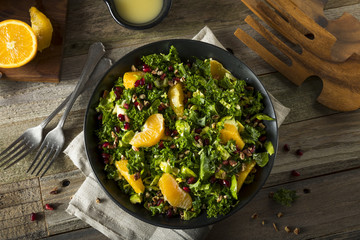 Raw Healthy Kale Winter Salad - obrazy, fototapety, plakaty