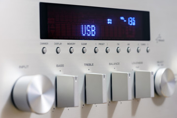 Sound amplifier receiver front panel